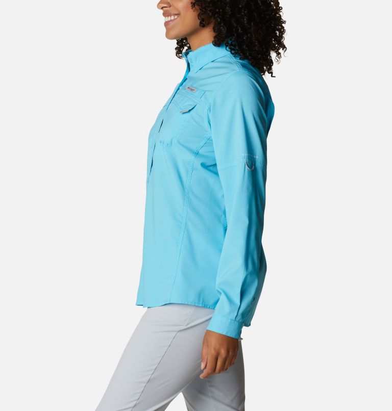 Thumbnail: Women’s PFG Lo Drag Long Sleeve Shirt, Color: Atoll, image 3
