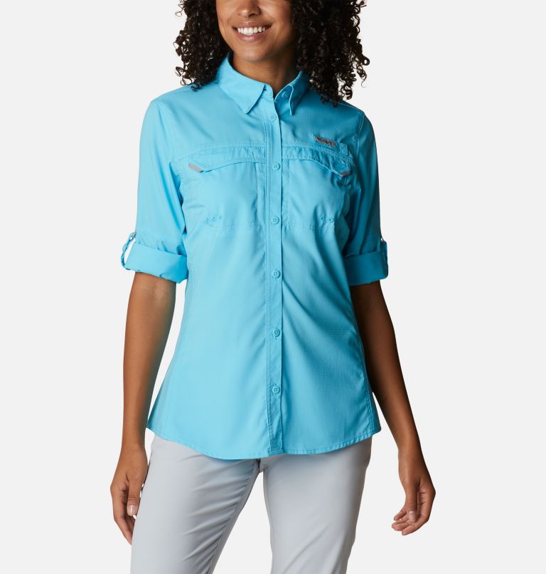 Women’s PFG Lo Drag Long Sleeve Shirt, Color: Atoll, image 6