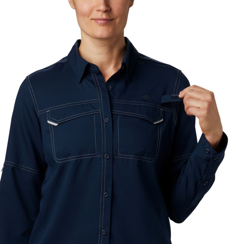 Thumbnail: Women’s PFG Lo Drag Long Sleeve Shirt, Color: Collegiate Navy, image 5