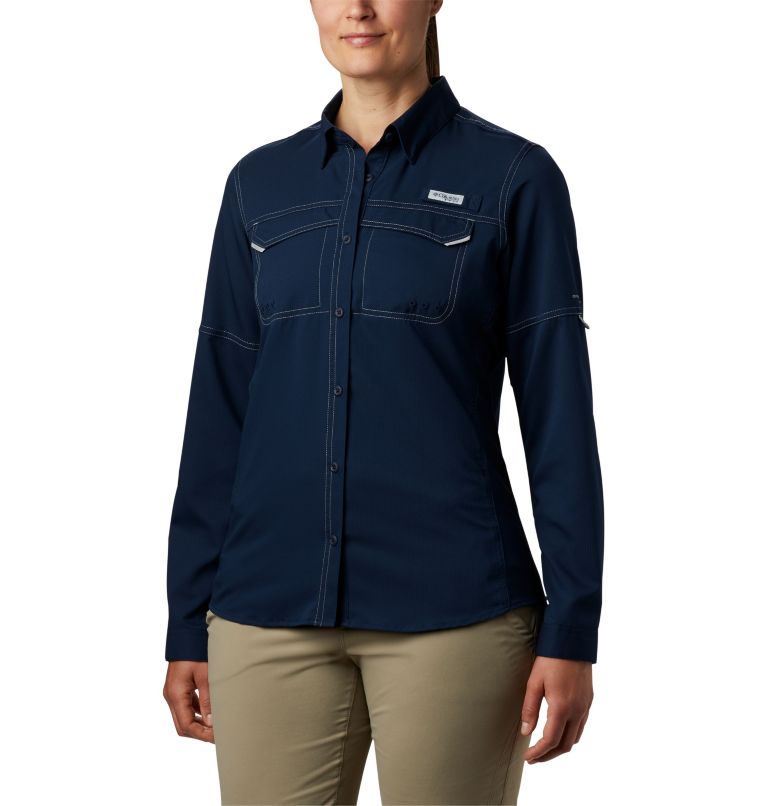 Women’s PFG Lo Drag Long Sleeve Shirt, Color: Collegiate Navy, image 1