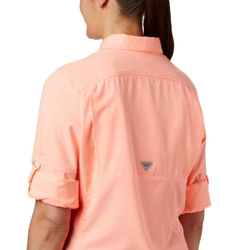 Thumbnail: Women’s PFG Lo Drag Long Sleeve Shirt, Color: Tiki Pink, image 4