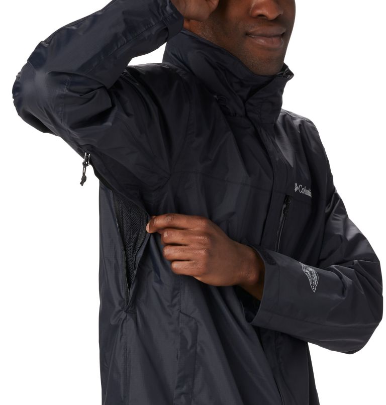 Thumbnail: Men's Pouration Rain Jacket, Color: Black, image 6