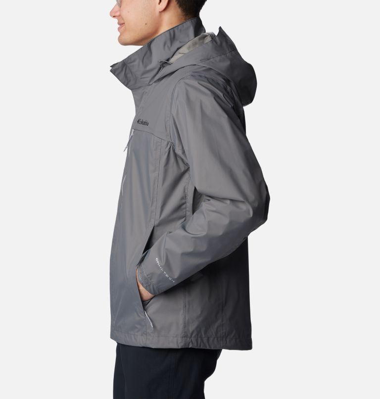 Men's Pouration Rain Jacket, Color: City Grey, image 3