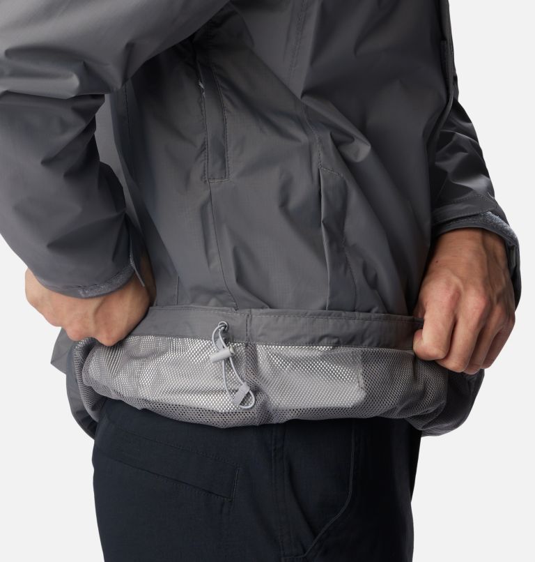 Men's Pouration Rain Jacket, Color: City Grey, image 8