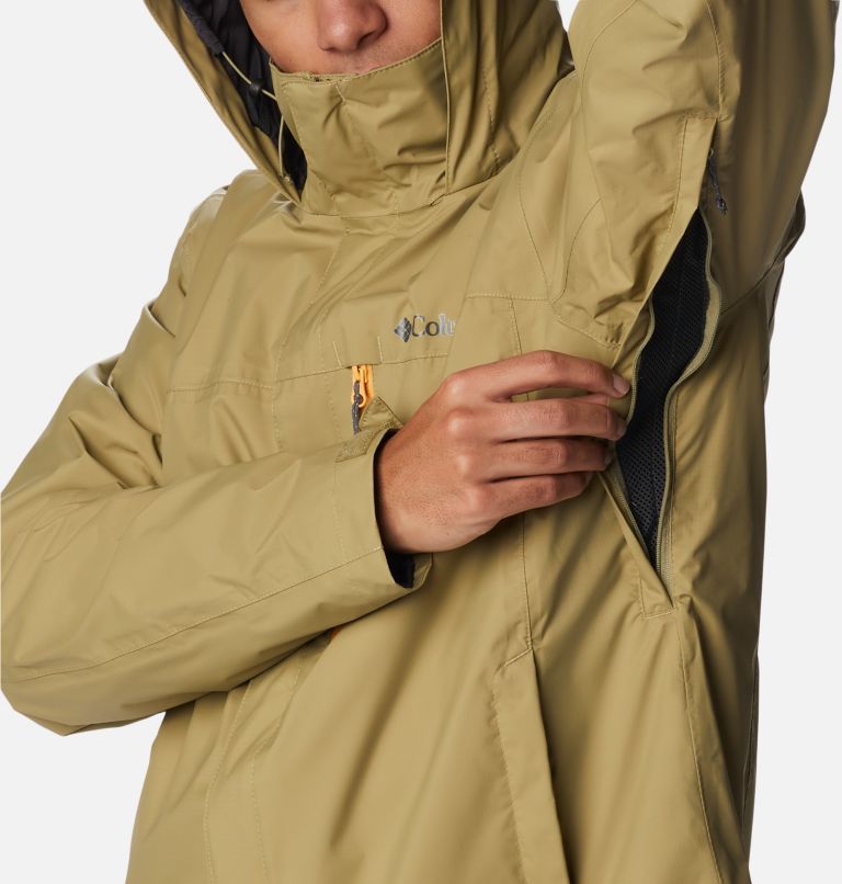 Thumbnail: Men's Pouration Rain Jacket, Color: Savory, image 7