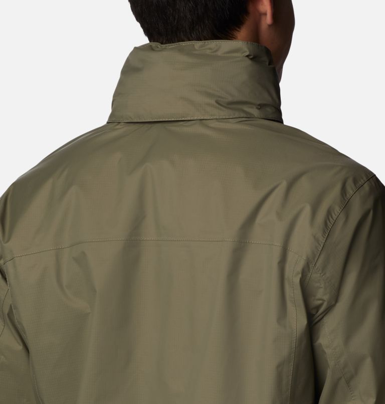 Thumbnail: Men's Pouration Rain Jacket, Color: Stone Green, image 6