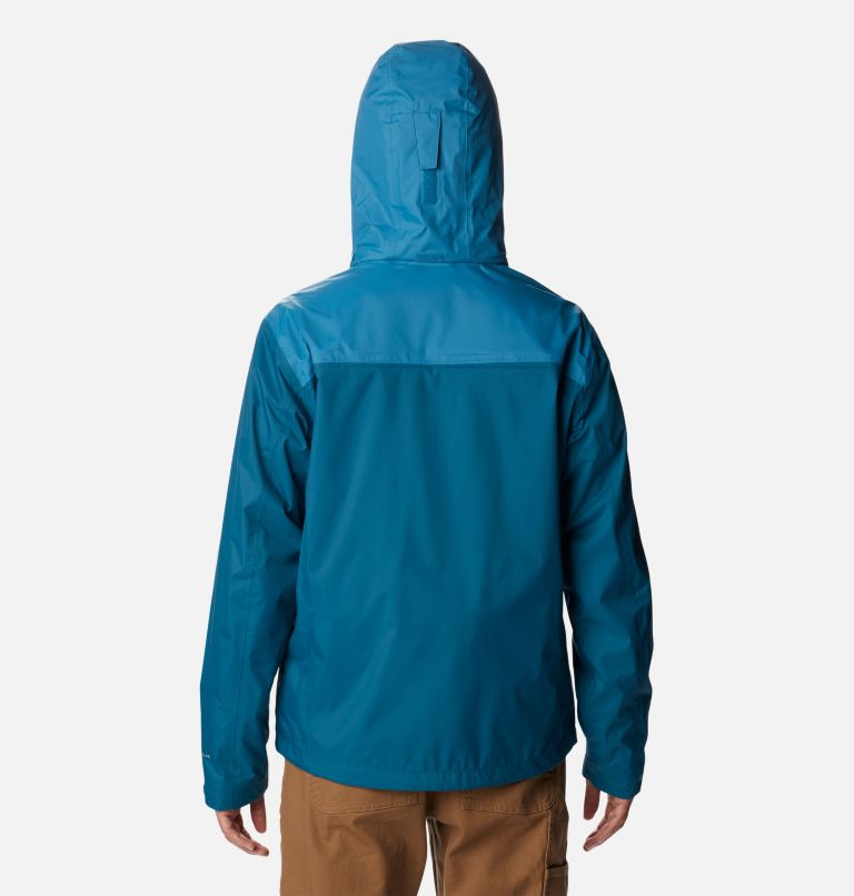 Men's Pouration Rain Jacket, Color: Cave Water, Deep Marine
