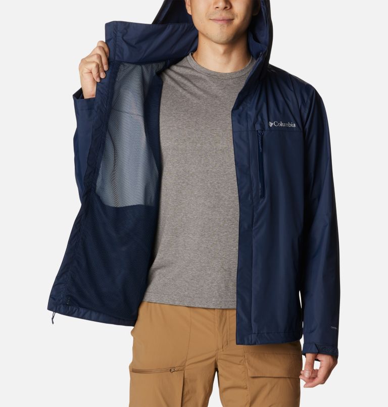 Men's Pouration Rain Jacket, Color: Collegiate Navy, image 5