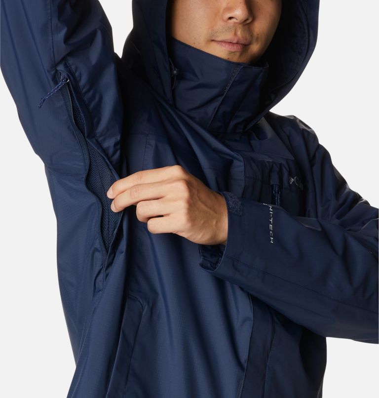 Men's Pouration Rain Jacket, Color: Collegiate Navy