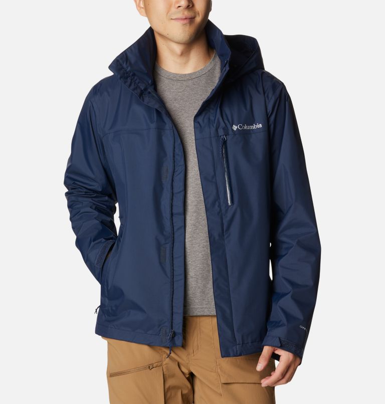 Thumbnail: Men's Pouration Rain Jacket, Color: Collegiate Navy, image 10