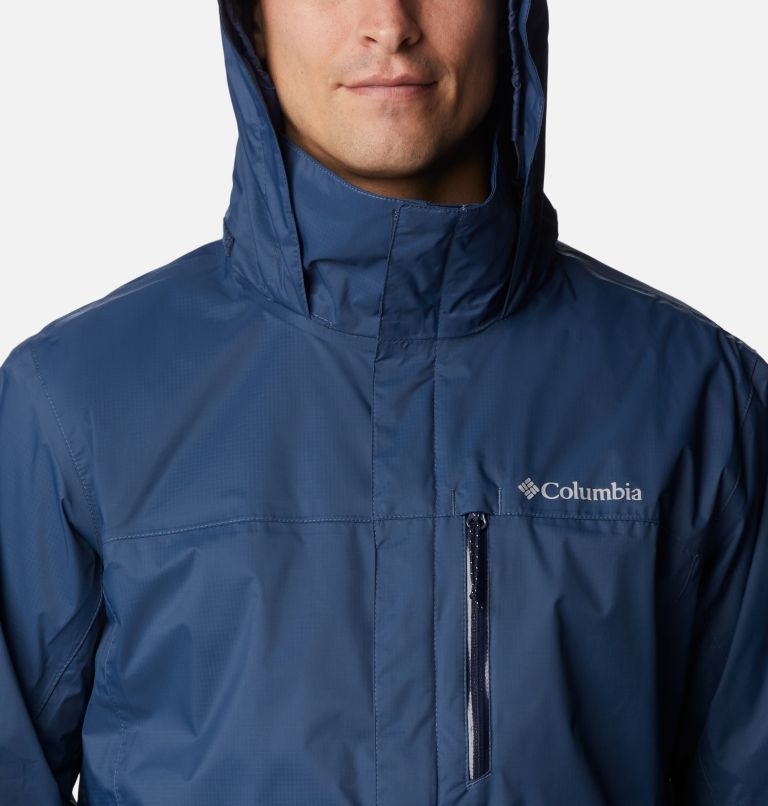 Thumbnail: Men's Pouration Rain Jacket, Color: Dark Mountain, image 4