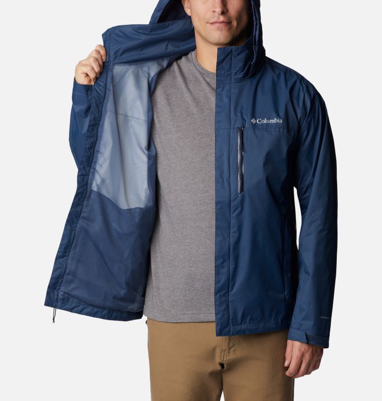 Thumbnail: Men's Pouration Rain Jacket, Color: Dark Mountain, image 5