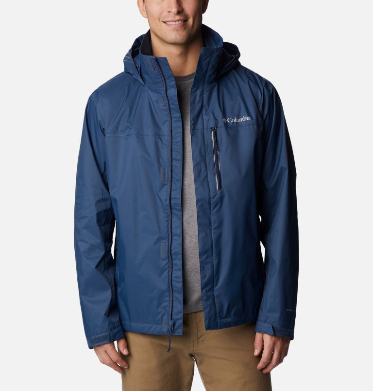 Thumbnail: Men's Pouration Rain Jacket, Color: Dark Mountain, image 9
