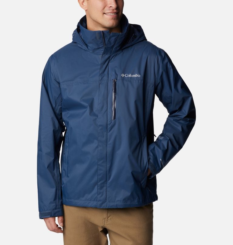 Thumbnail: Men's Pouration Rain Jacket, Color: Dark Mountain, image 1