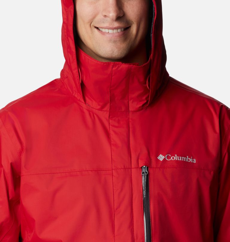 Men's Pouration Rain Jacket, Color: Mountain Red, image 4