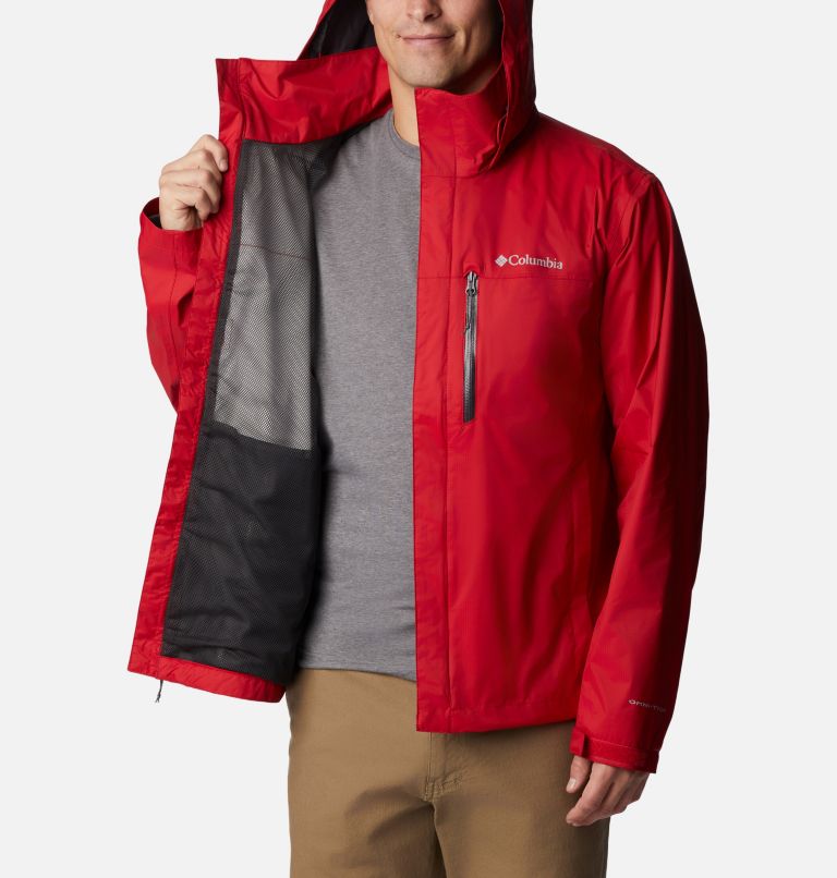 Men's Pouration Rain Jacket, Color: Mountain Red, image 5