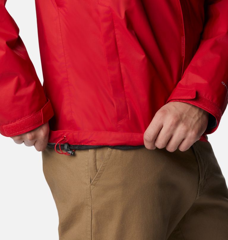 Men's Pouration Rain Jacket, Color: Mountain Red, image 7