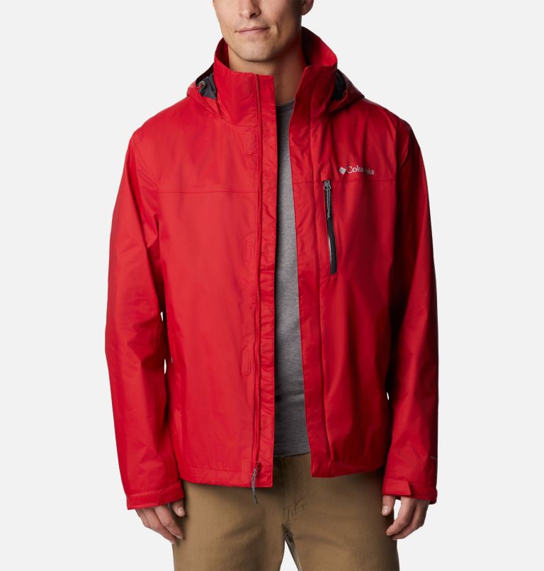 Red waterproof hot sale jacket mens