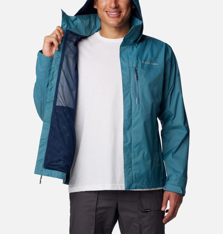 Thumbnail: Men's Pouration Rain Jacket - Tall, Color: Cloudburst, image 5