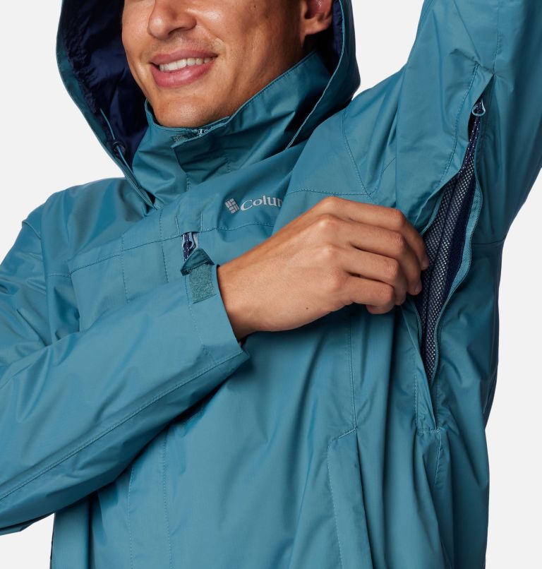Thumbnail: Men's Pouration Rain Jacket - Tall, Color: Cloudburst, image 6