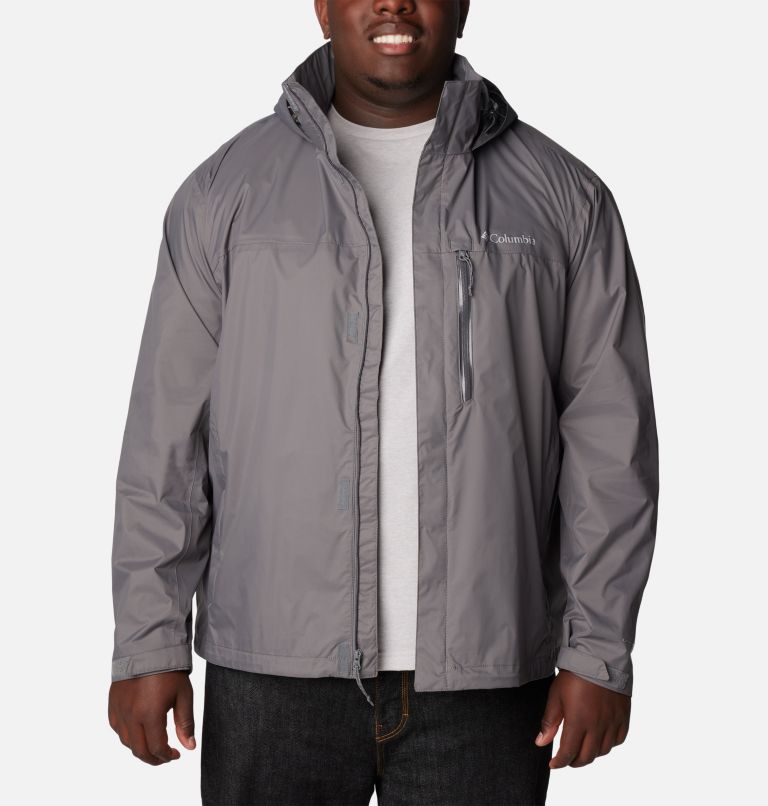 Thumbnail: Men's Pouration Rain Jacket - Big, Color: City Grey, image 10