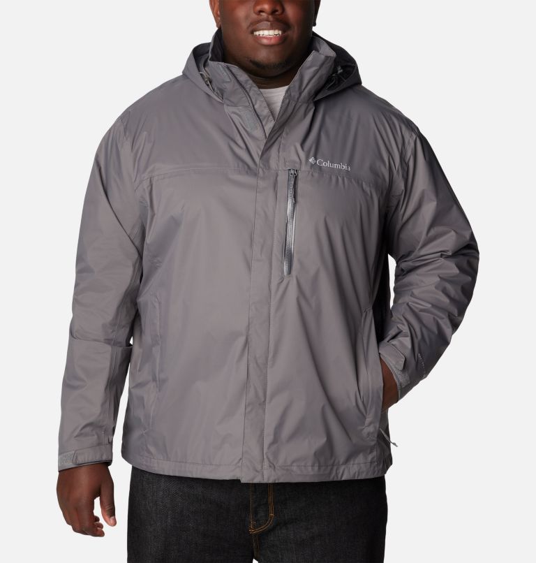 Thumbnail: Men's Pouration Rain Jacket - Big, Color: City Grey, image 1
