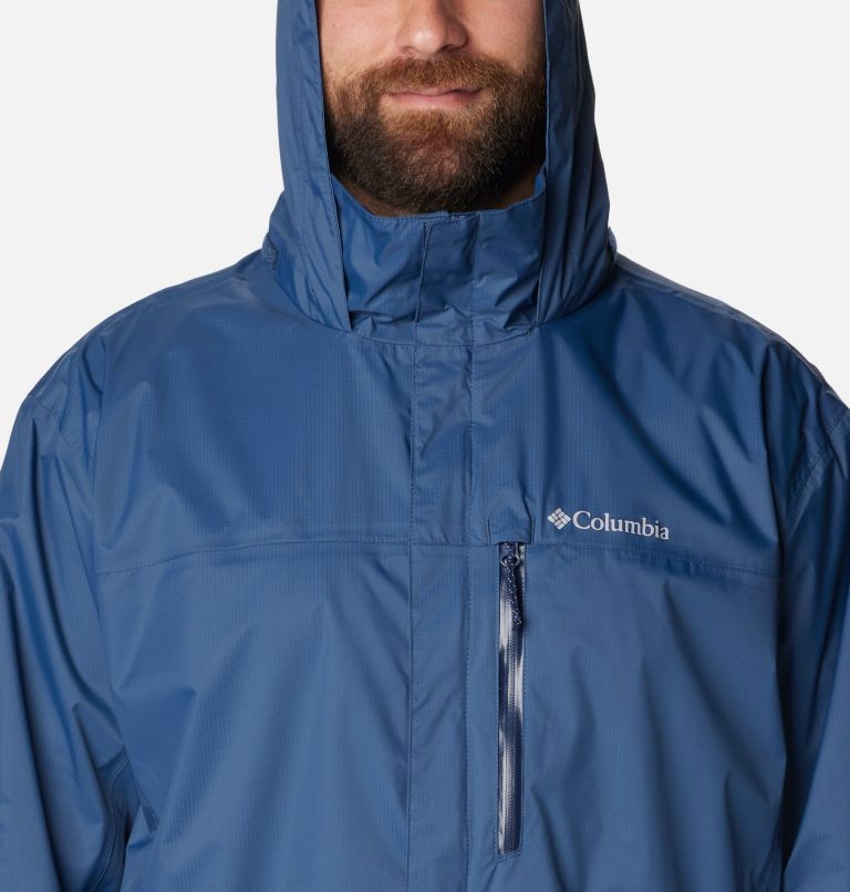 Thumbnail: Men's Pouration Rain Jacket - Big, Color: Dark Mountain, image 4