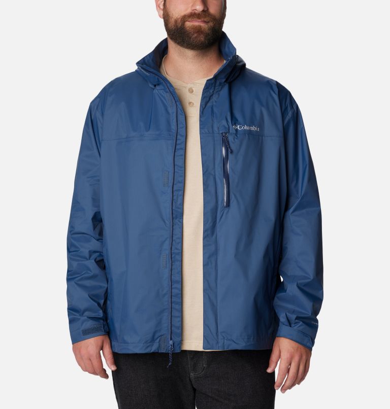 Columbia Men's Pouration Rain Jacket - Big - 3X - Blue