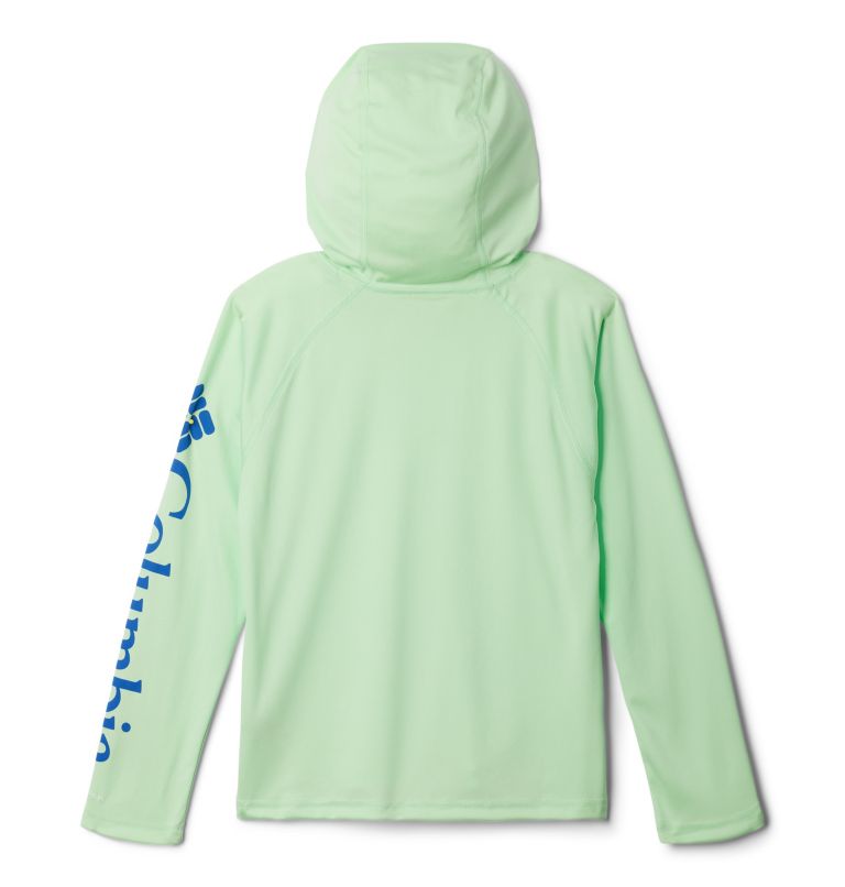 Kids' PFG Terminal Tackle Hoodie, Color: Key West, Vivid Blue Logo, image 2