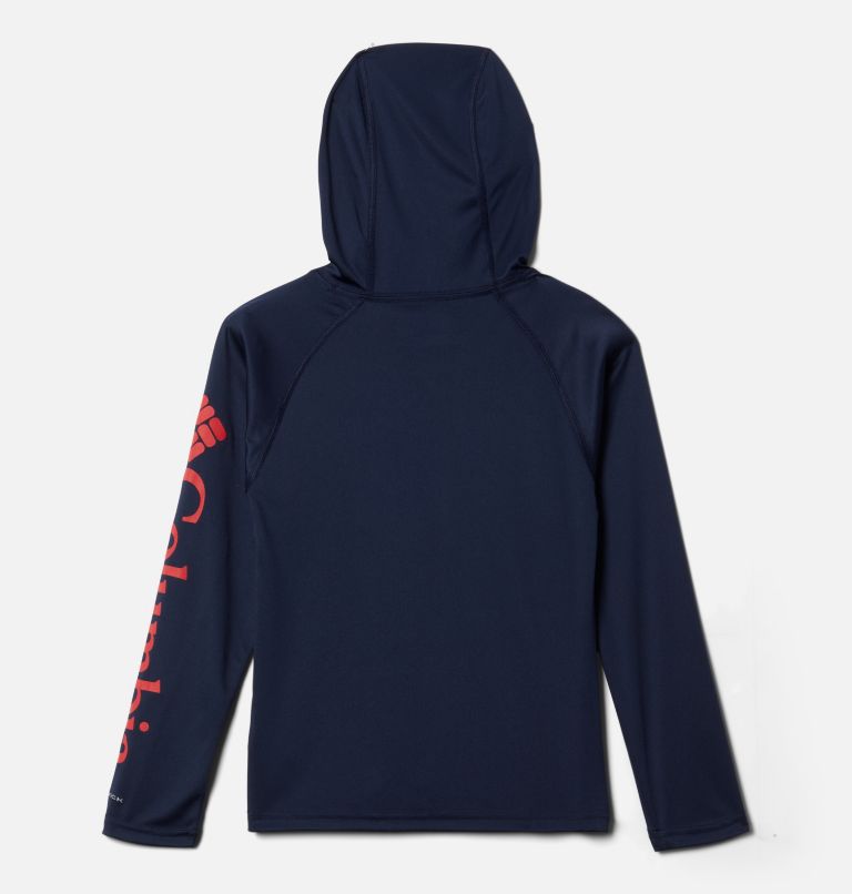 Kids' PFG Terminal Tackle Hoodie, Color: Collegiate Navy, Red Spark Logo, image 2