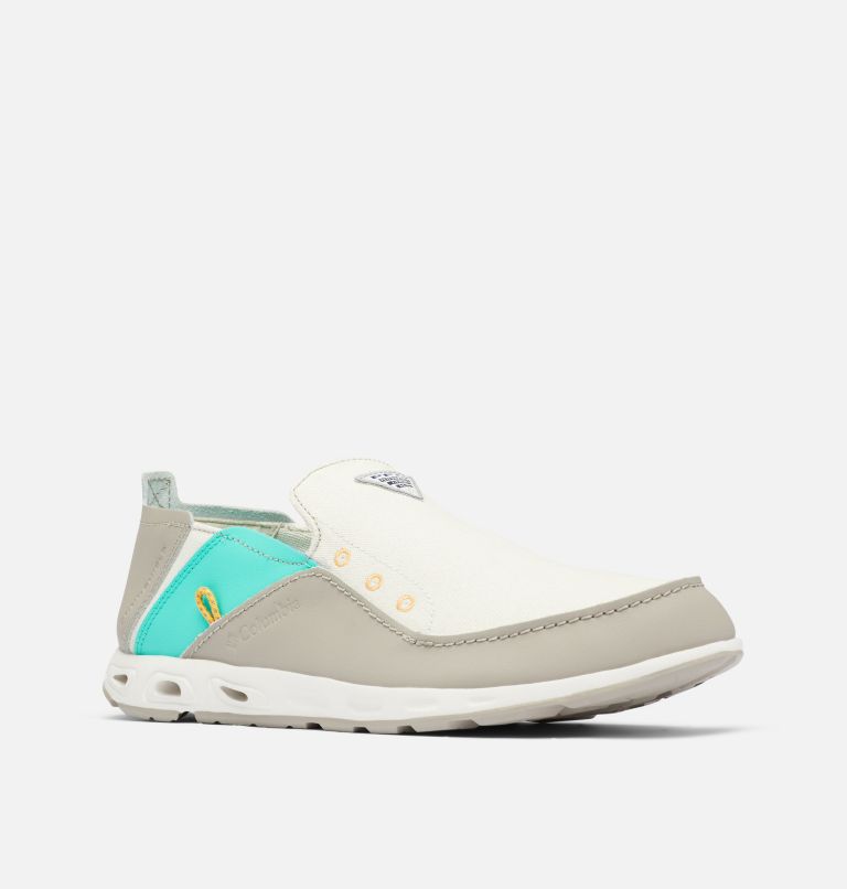 Men's PFG Bahama Vent Shoe, Color: Cloud Grey, Electric Turquoise, image 2