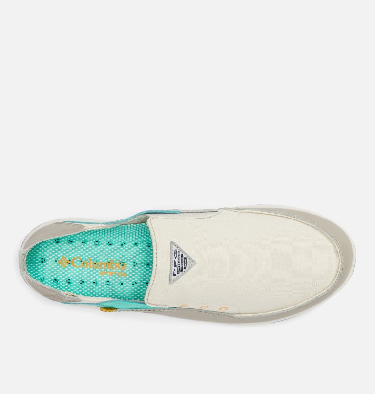 Men's PFG Bahama Vent Shoe, Color: Cloud Grey, Electric Turquoise, image 3