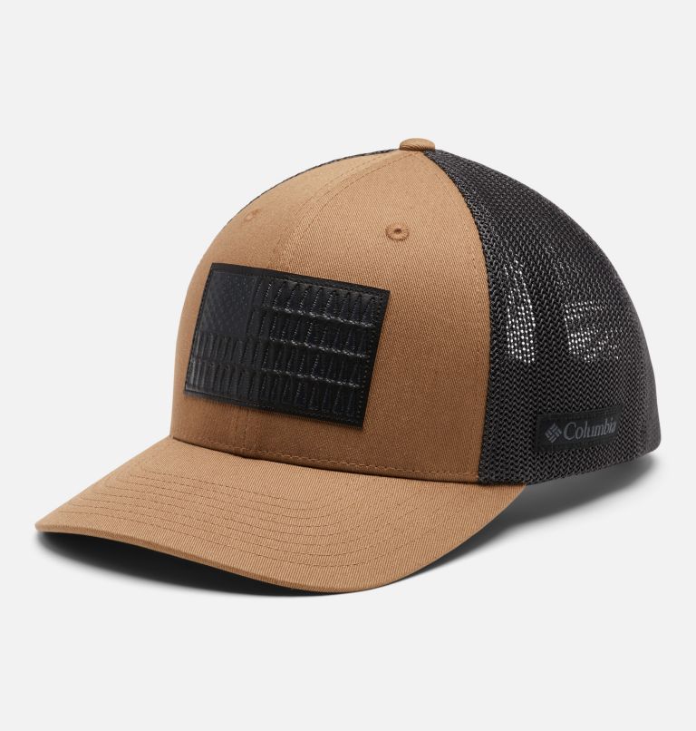 Columbia Rugged Outdoor Mesh Ball Cap, Color: Delta, Shark, Tree Flag Patch, image 1