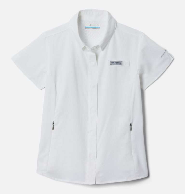 Thumbnail: Girls' PFG Tamiami Short Sleeve Shirt, Color: White, image 1