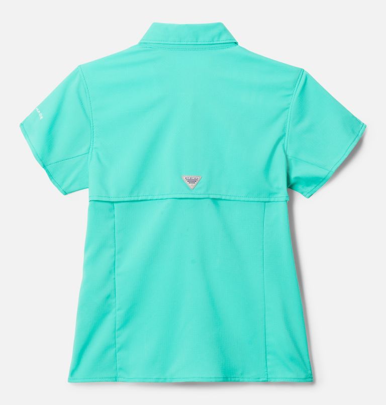 Thumbnail: Girls' PFG Tamiami Short Sleeve Shirt, Color: Electric Turquoise, image 2