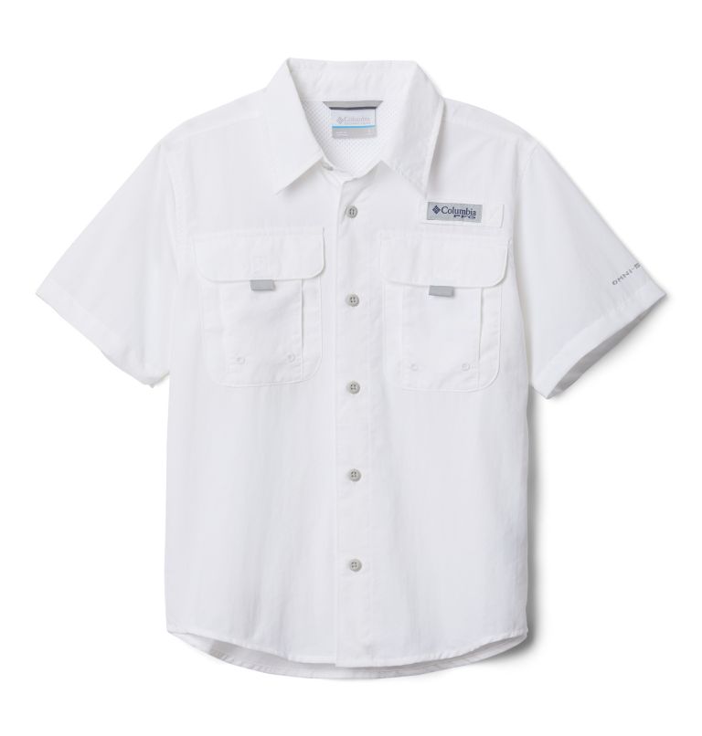 Thumbnail: Boys’ PFG Bahama Short Sleeve Shirt, Color: White, image 1