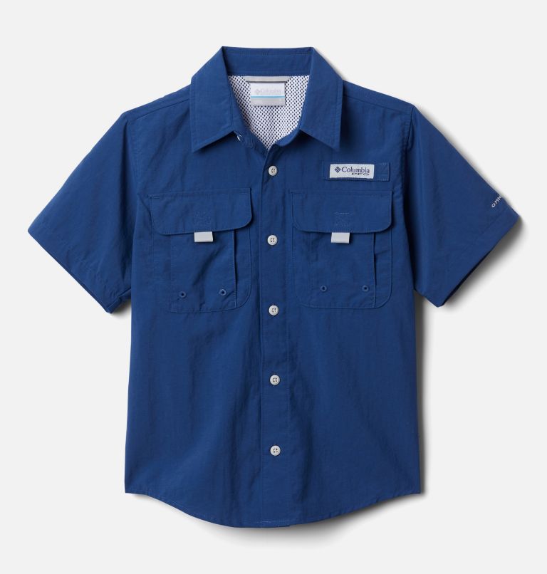 Boys’ PFG Bahama Short Sleeve Shirt, Color: Carbon, image 1