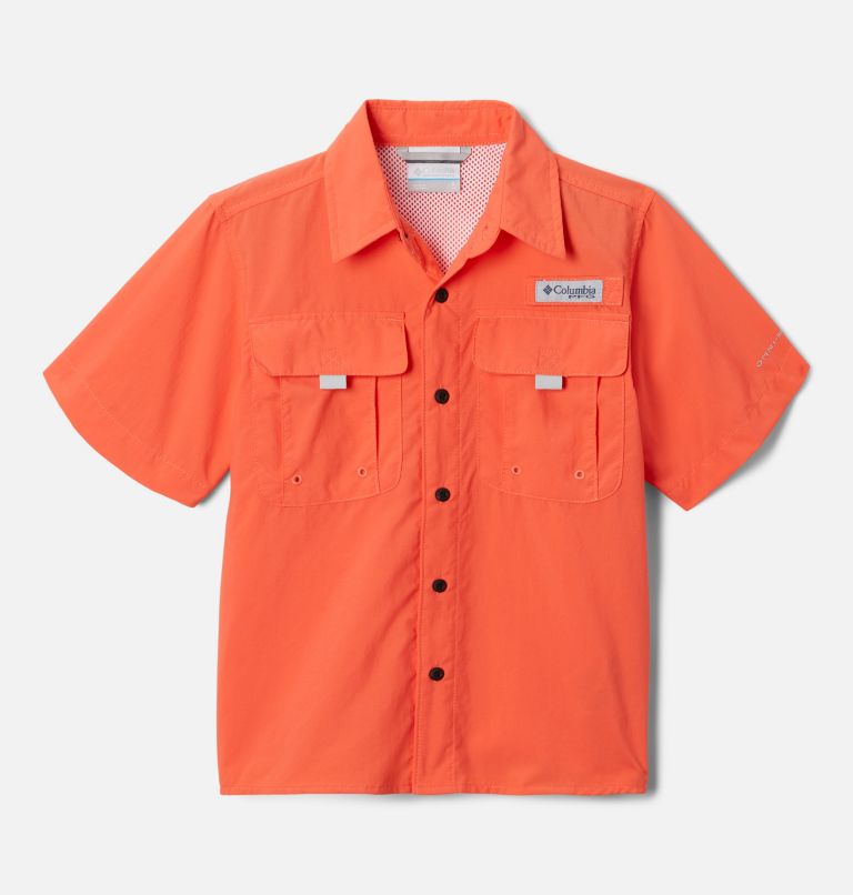 Boys’ PFG Bahama Short Sleeve Shirt, Color: Corange, image 1