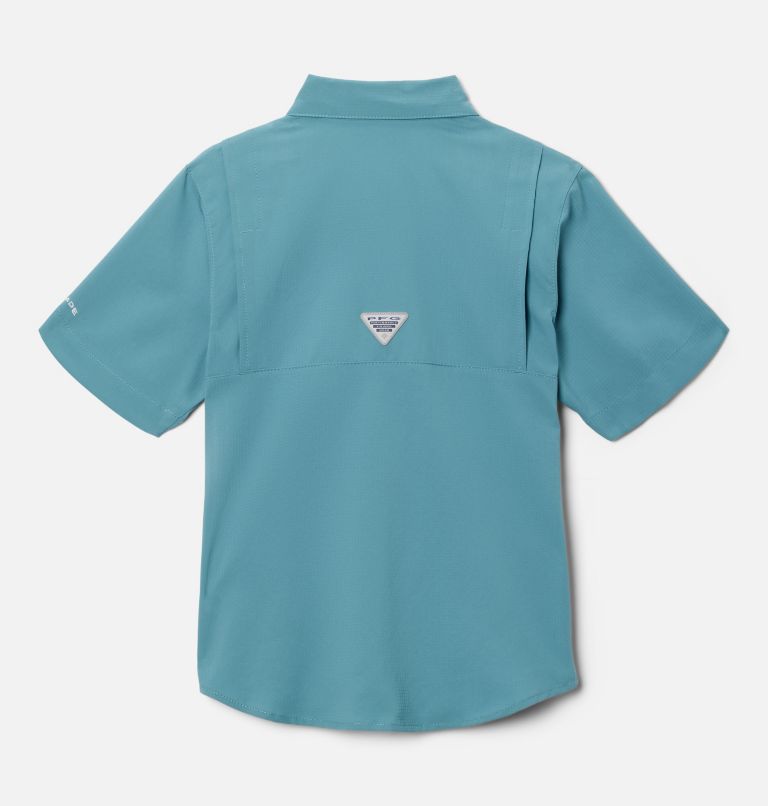 Boys’ PFG Tamiami Short Sleeve Shirt, Color: Tranquil Teal, image 2