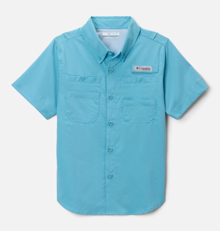 Boys’ PFG Tamiami Short Sleeve Shirt, Color: Vintage Blue, image 1