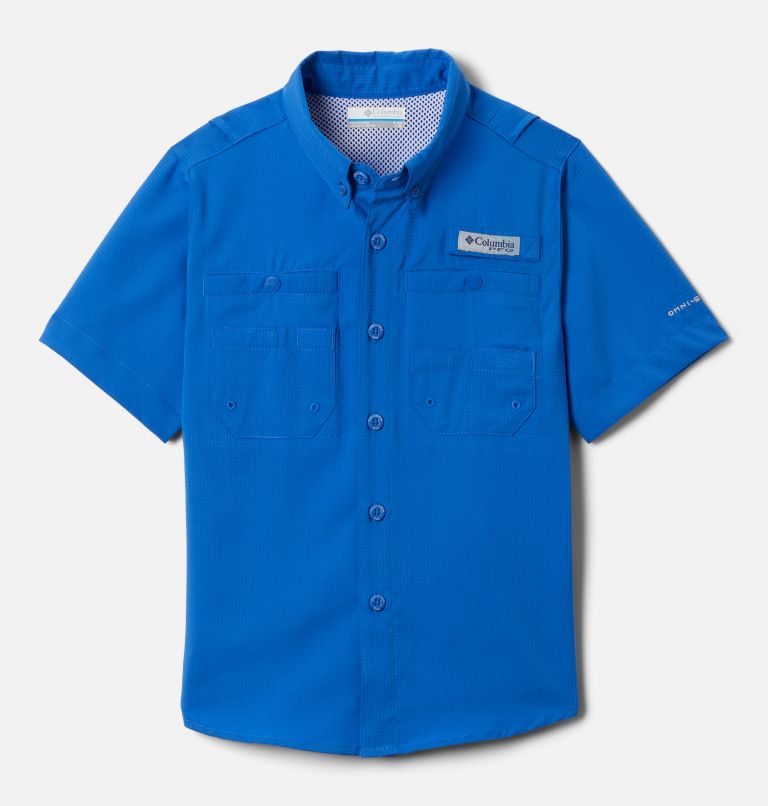 Boys’ PFG Tamiami Short Sleeve Shirt, Color: Vivid Blue, image 1