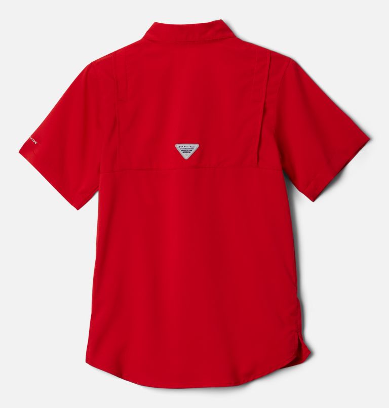 Boys’ PFG Tamiami Short Sleeve Shirt, Color: Red Spark, image 2