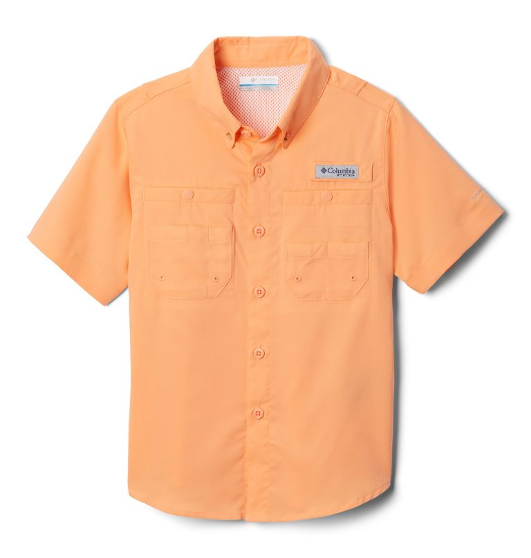 Boys’ PFG Tamiami Short Sleeve Shirt, Color: Bright Nectar, image 1