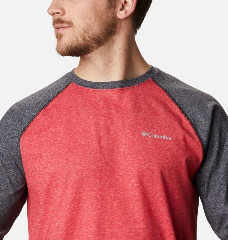 Men’s Thistletown Park Raglan Shirt, Color: Mountain Red Heather, Black Heather, image 4
