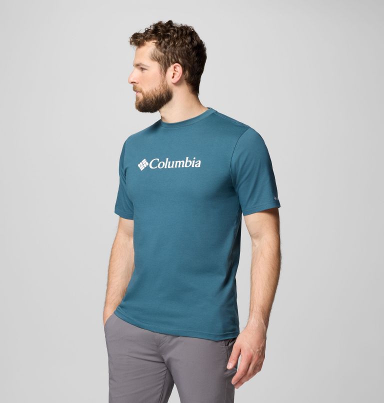Men's CSC Basic Logo Short Sleeve, Color: Everblue, Gem Columbia 9in, image 4