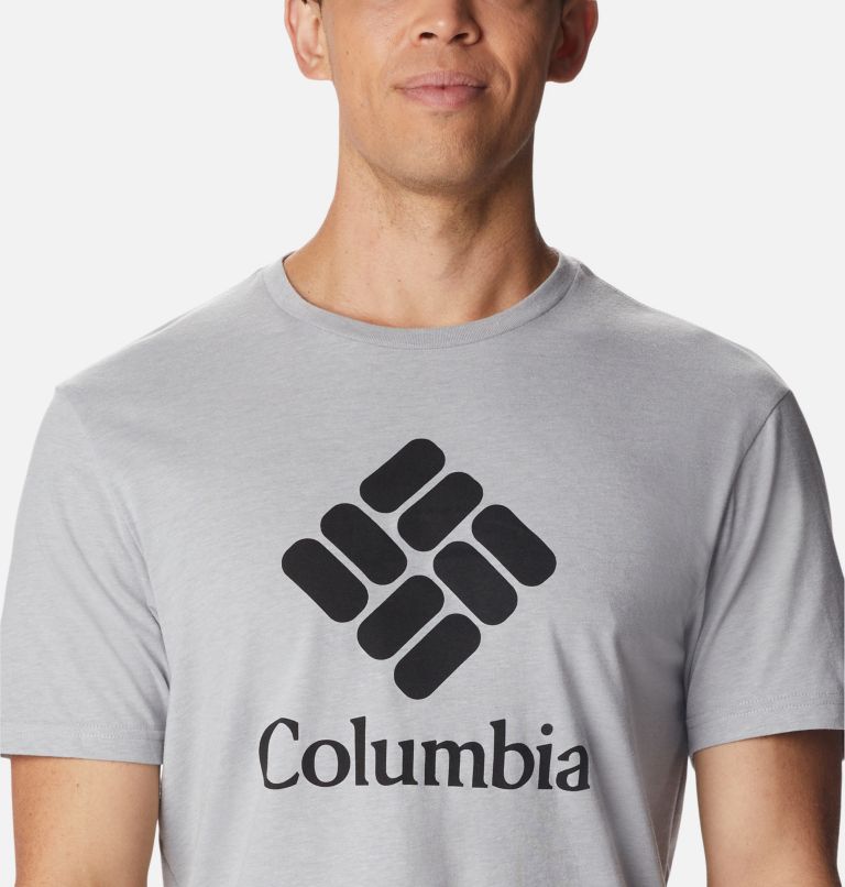 Thumbnail: T-shirt CSC Basic Logo II Homme , Color: Columbia Grey Heather, CSC Stacked Logo, image 4