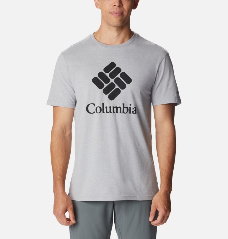 Thumbnail: CSC Basic Logo T-Shirt für Herren, Color: Columbia Grey Heather, CSC Stacked Logo, image 1