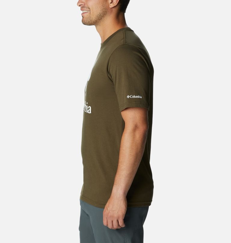 Thumbnail: T-shirt CSC Basic Logo II Homme , Color: Olive Green, CSC Stacked Logo, image 3