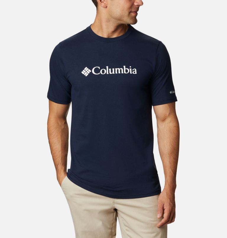 Thumbnail: T-shirt en Coton Biologique Basic Logo Homme - Grandes Tailles, Color: Collegiate Navy, White, image 1