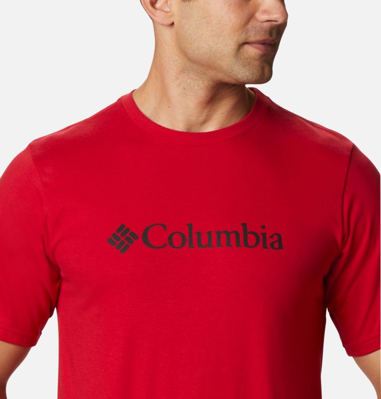 T-shirt en Coton Biologique Basic Logo Homme - Grandes Tailles, Color: Mountain Red
